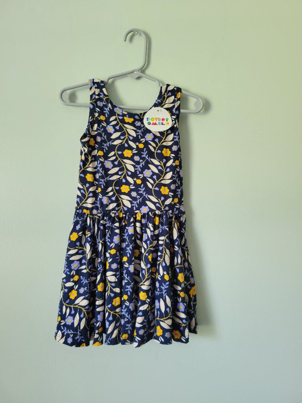 Dot Dot Smile Dress Girl's 2T Toddler Blue Floral Twirl Tank NWT